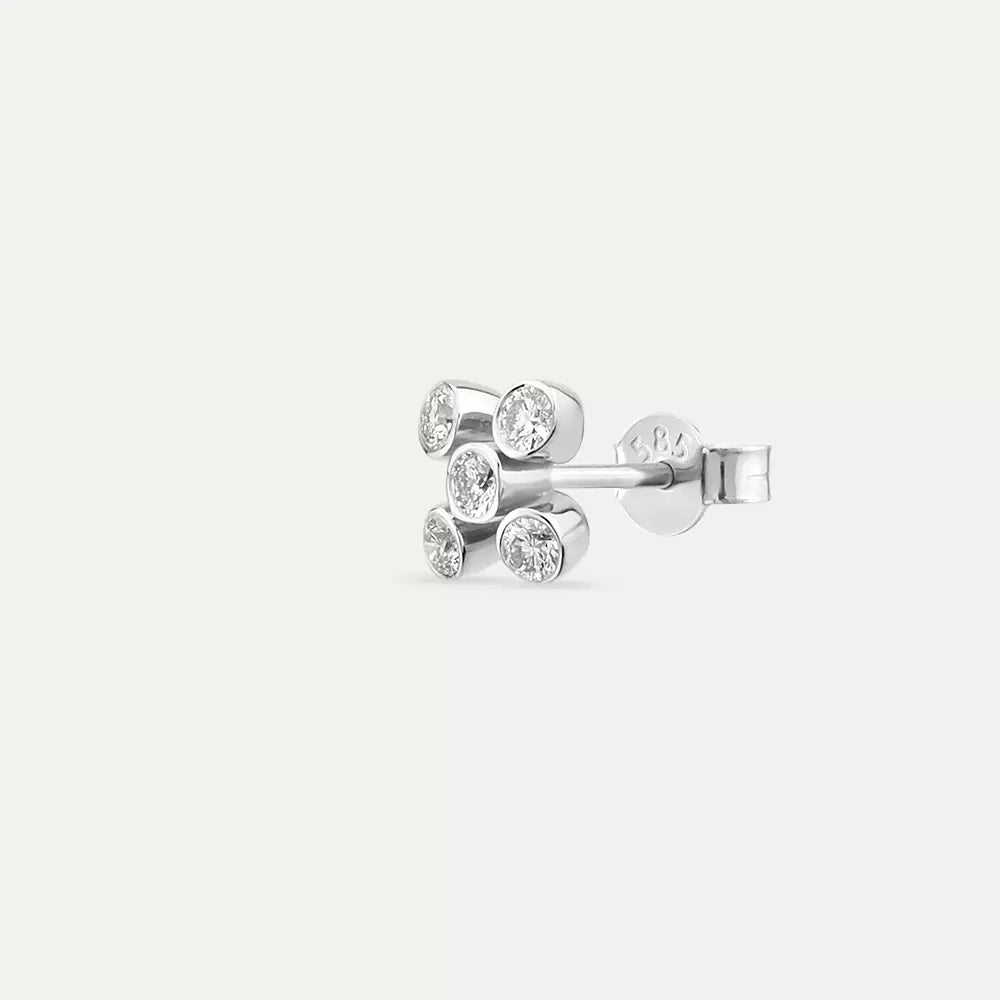 Dots White Diamond Single Earring