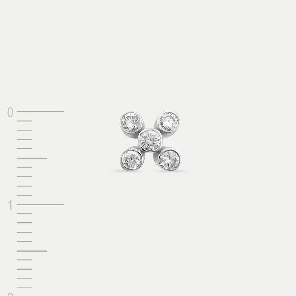 Dots White Diamond Single Earring