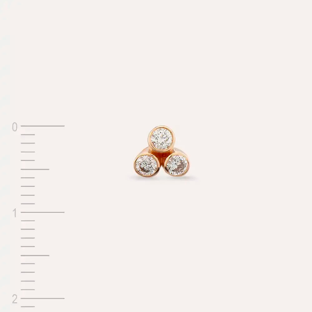 Blissy Diamond-Embellished Rose Gold Single Earring