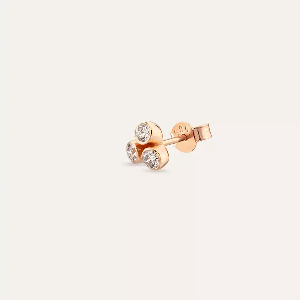 Blissy Diamond-Embellished Rose Gold Single Earring
