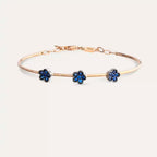 Elora Sapphire Stone Rose Gold Flower Bracelet