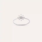 Daisy 0.12 CT Baget Pırlanta Taşlı Beyaz Altın Yüzük
