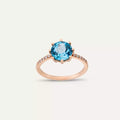 Blow Blue Topaz and Diamond Rose Gold Ring