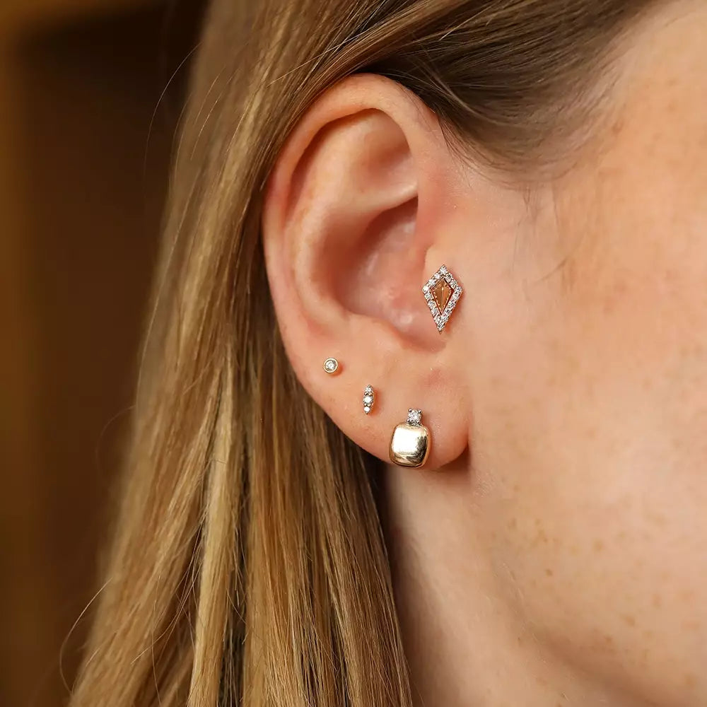 Blush Diamond Rose and White Gold Earrings