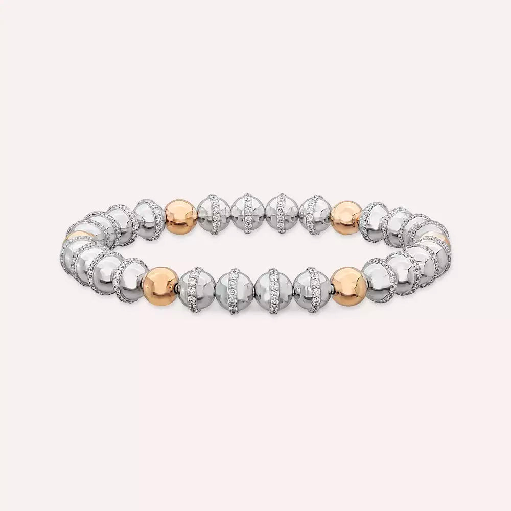 Bobo Diamond White and Rose Gold Bracelet