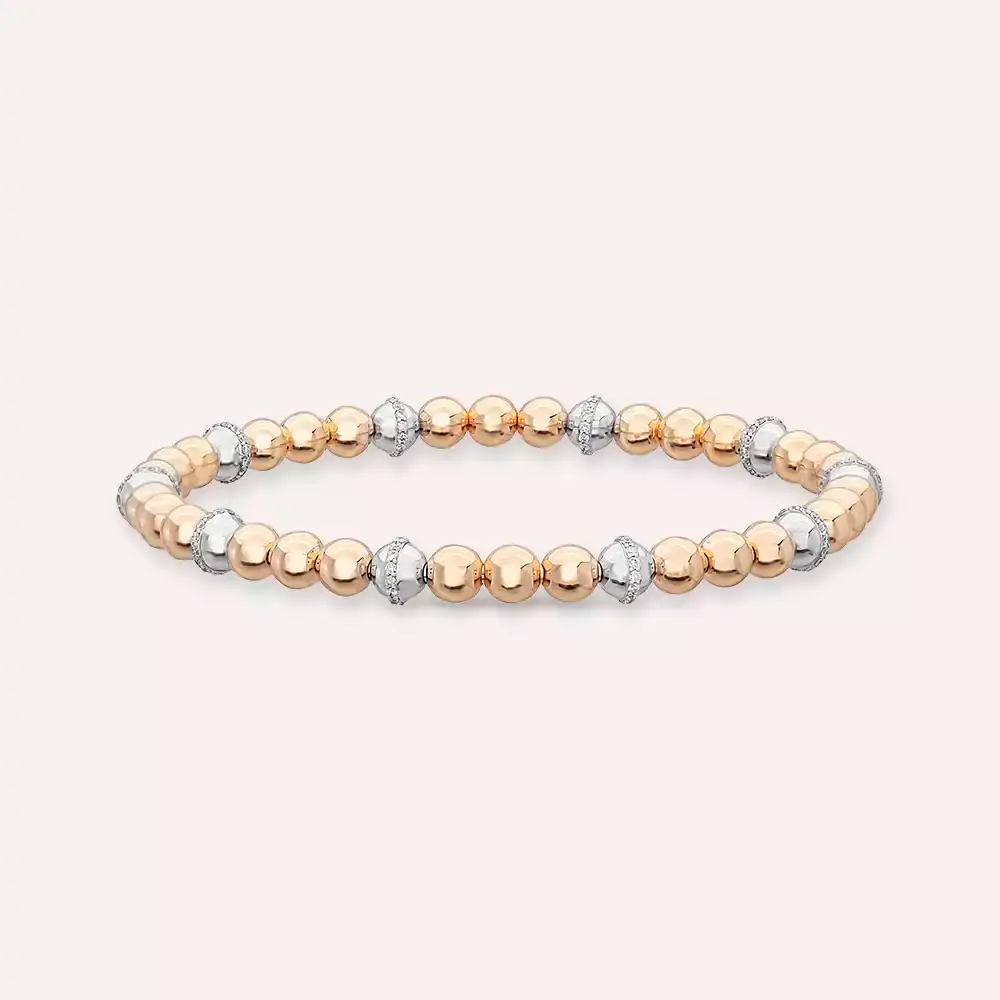 Bobo Diamond Rose and White Gold Bracelet