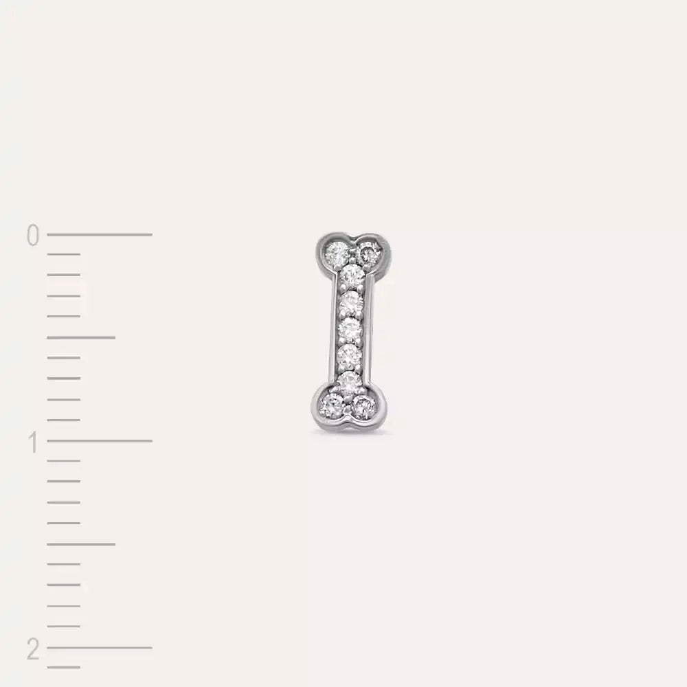 Bony Diamond White Gold Single Earring