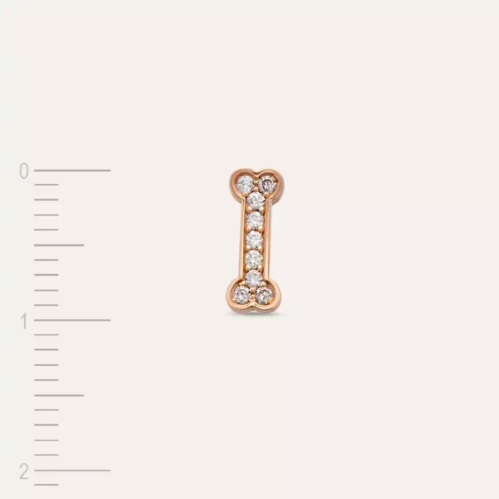 Bony Diamond Rose Gold Single Earring