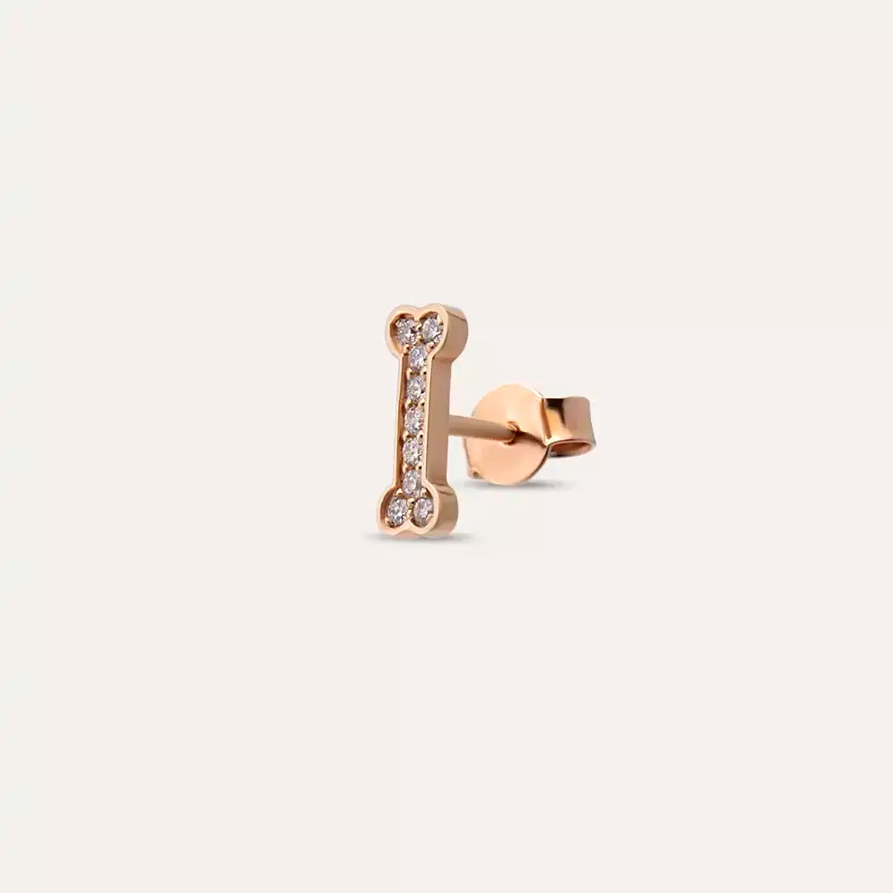 Bony Diamond Rose Gold Single Earring