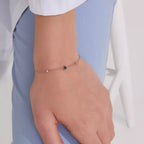 Tear Drop Sapphire and Diamond Rose Gold Bracelet