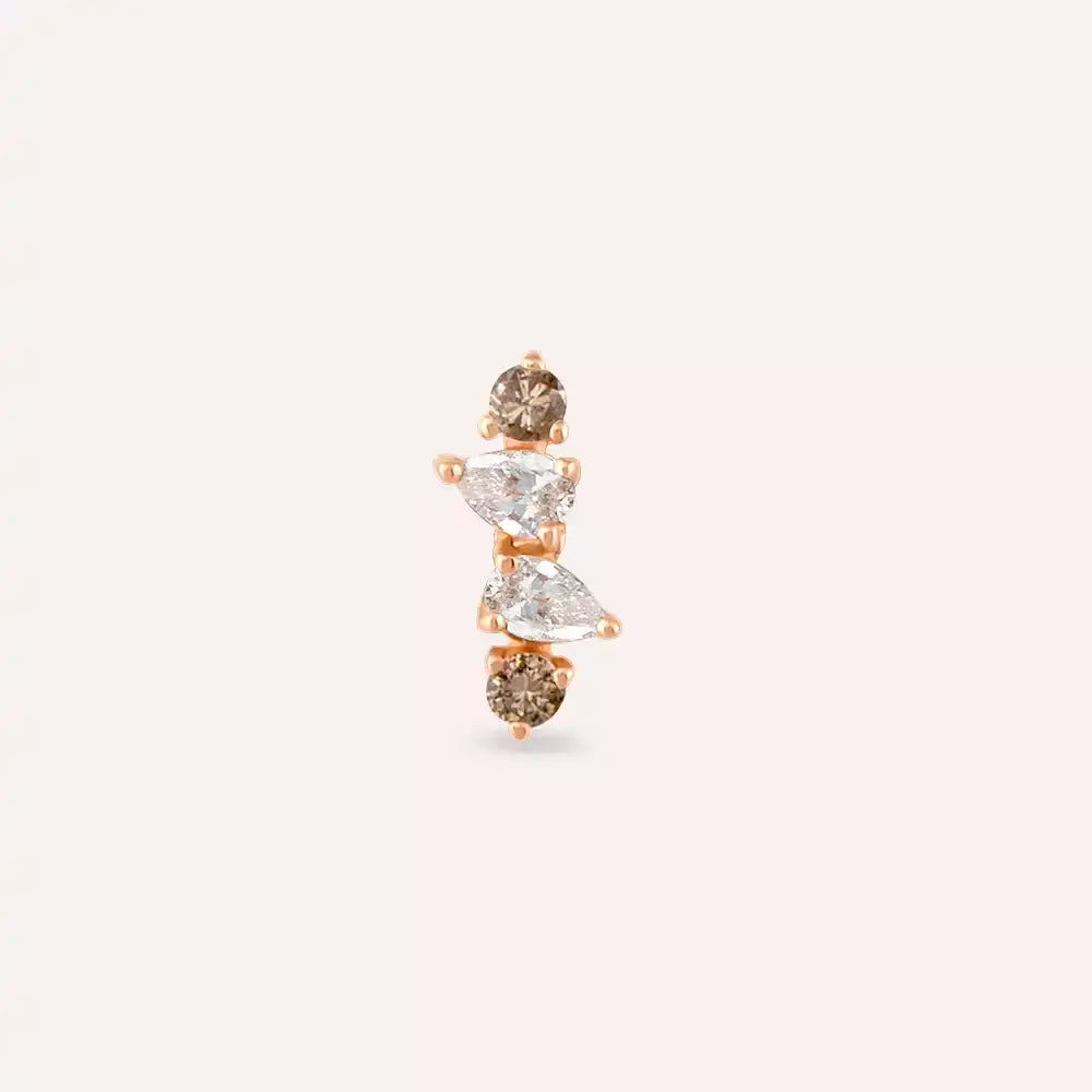 Brill Brown Diamond Rose Gold Piercing