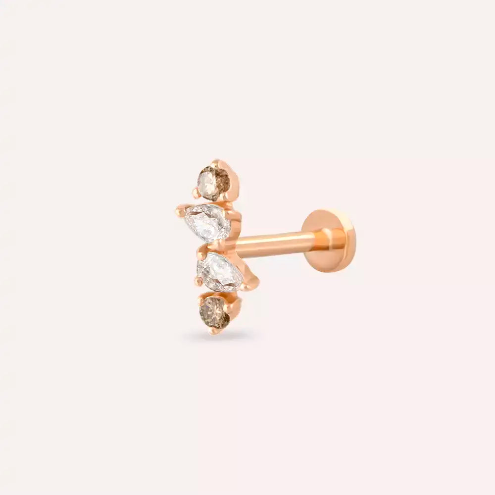 Brill Brown Diamond Rose Gold Piercing