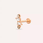 Brill Brown Diamond Rose Gold Piercing