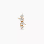 Brill Pırlanta Taşlı Rose Altın Piercing