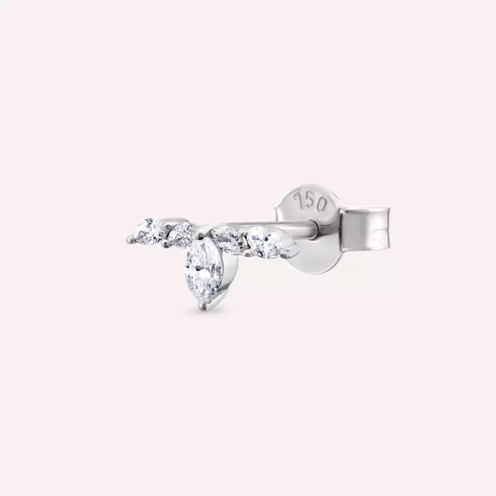 Brine Diamond White Gold Single Earring