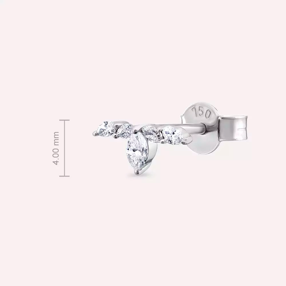 Brine Diamond White Gold Single Earring