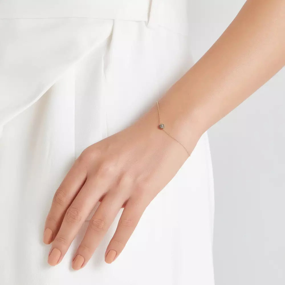 Brown Diamond Rose Gold Ball Bracelet