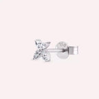 Pion Marquise-Cut Diamond White Gold Single Earring