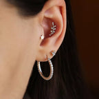 Pion Marquise-Cut Diamond White Gold Single Earring