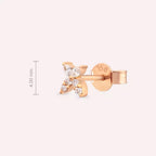 Rose Gold Solitaire Stud Earring with Marquise Cut Diamond