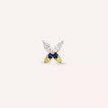 Rose Gold Piercing with Pion Yellow, Blue Sapphire and Diamond Stones