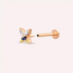 Rose Gold Piercing with Pion Yellow, Blue Sapphire and Diamond Stones