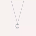 C Letter 0.07 CT Diamond White Gold Necklace