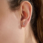 Ç Harf Pırlanta Taşlı Beyaz Altın Piercing
