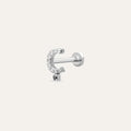 C Letter Diamond White Gold Piercing