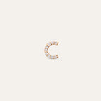 C Harf Pırlanta Taşlı Rose Altın Piercing