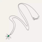 Elysian White Gold Necklace with Emerald and Diamond Stones