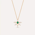 Elysian Rose Gold Necklace with Emerald and Diamond Stones