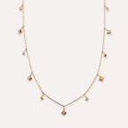 Cassiopeia Multi-color Sapphire Rose Gold Necklace