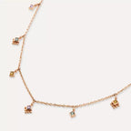Cassiopeia Multi-color Sapphire Rose Gold Necklace