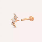 Chic Pırlanta Taşlı Rose Altın Piercing