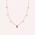 Chic Ruby and Diamond Rose Gold Necklace