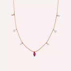 Chic Ruby and Diamond Rose Gold Necklace