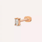 Classic Pırlanta Taşlı Rose Altın Piercing