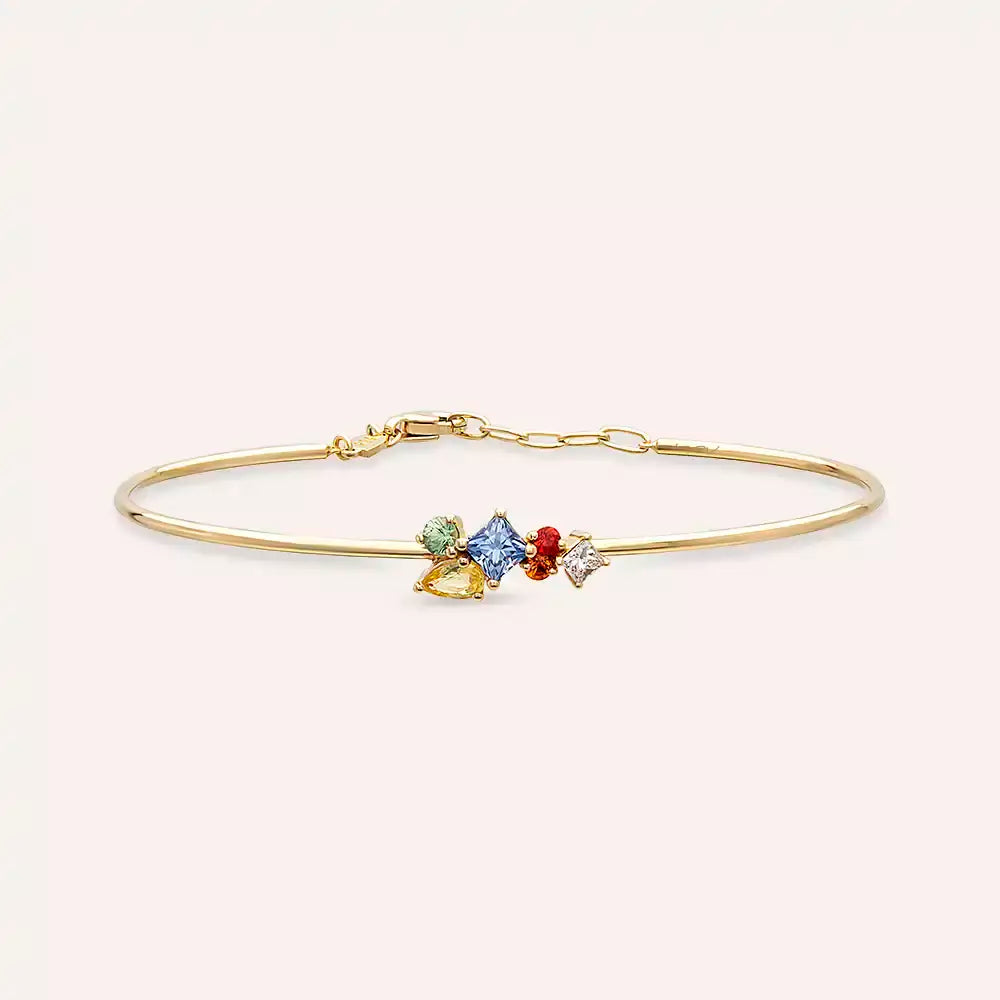 Candy Multi-color Sapphire and Diamond Yellow Gold Bracelet