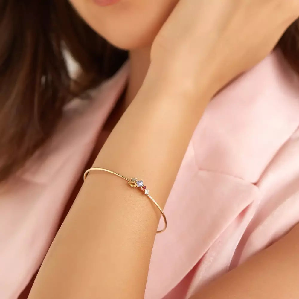 Candy Multi-color Sapphire and Diamond Yellow Gold Bracelet