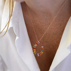 Confetti 7.92 CT Multi-Color Sapphire Rose Gold Necklace