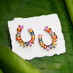 Confetti Multicolor Sapphire Rose Gold Earrings
