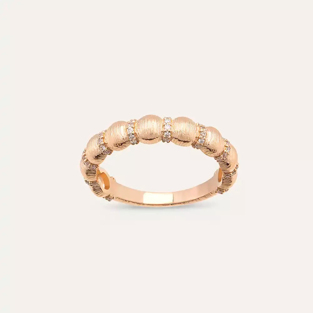 Cord Matte 0.20 CT Diamond Rose Gold Ring