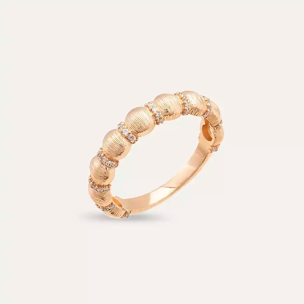 Cord Matte 0.20 CT Diamond Rose Gold Ring