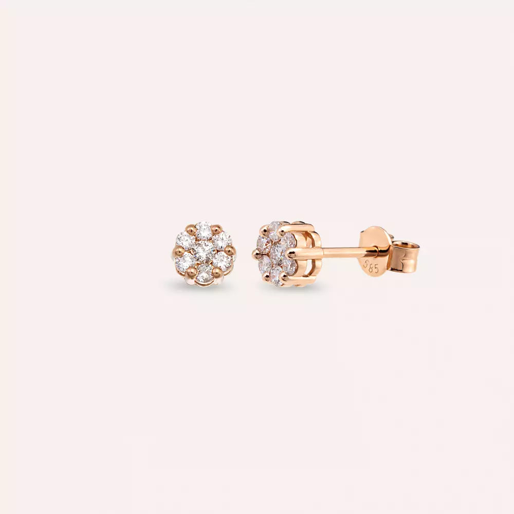 Coronet 0.38 CT Diamond Rose Gold Earrings
