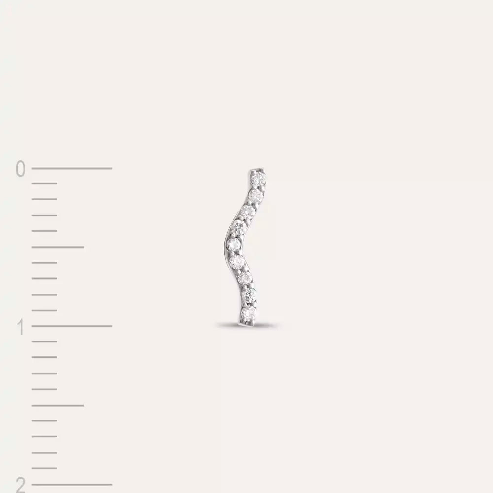 Noir White Gold Single Earring with Diamonds