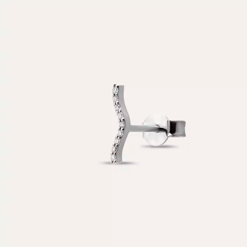Noir White Gold Single Earring with Diamonds