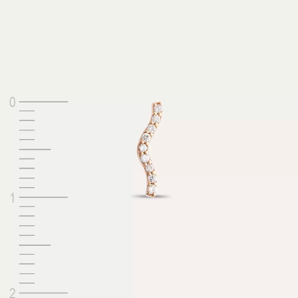 Noir Diamond Rose Gold Single Earring