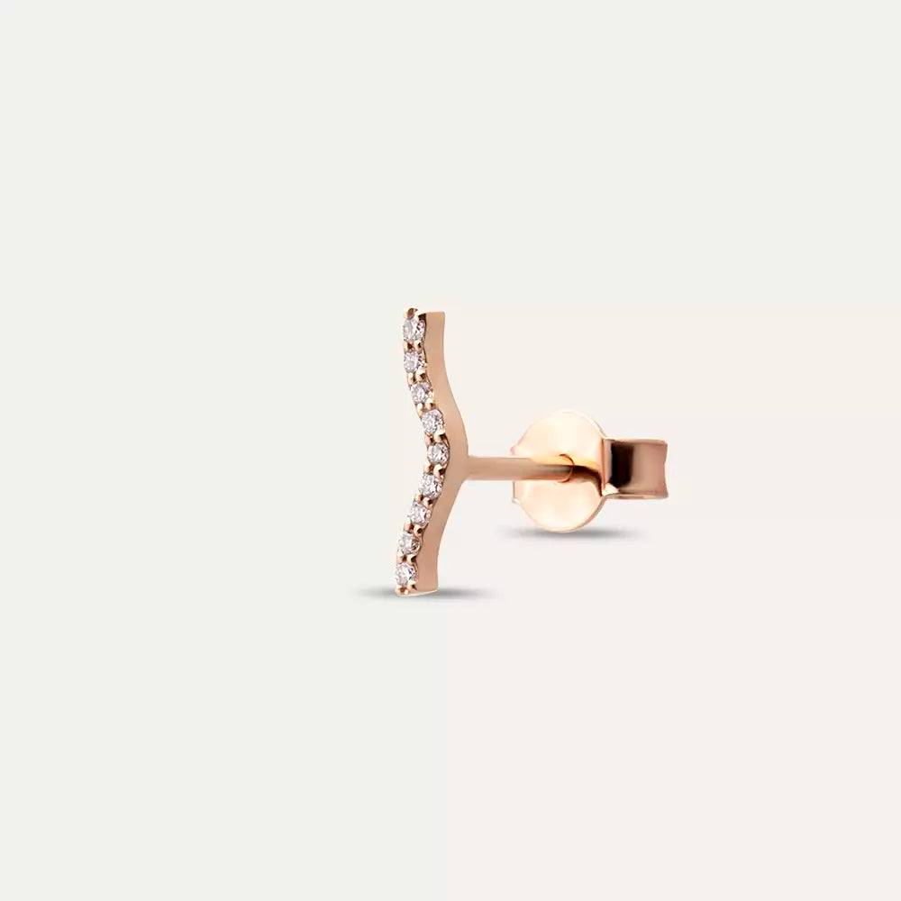 Noir Diamond Rose Gold Single Earring