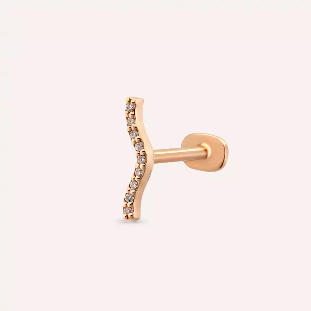 Noir Rose Pırlanta Taşlı Piercing